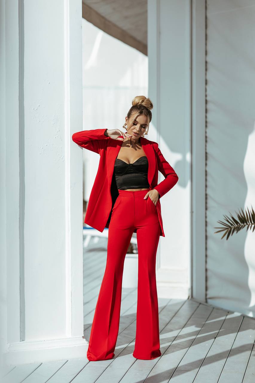 Two Piece Suit|Blazer+Flare Pants