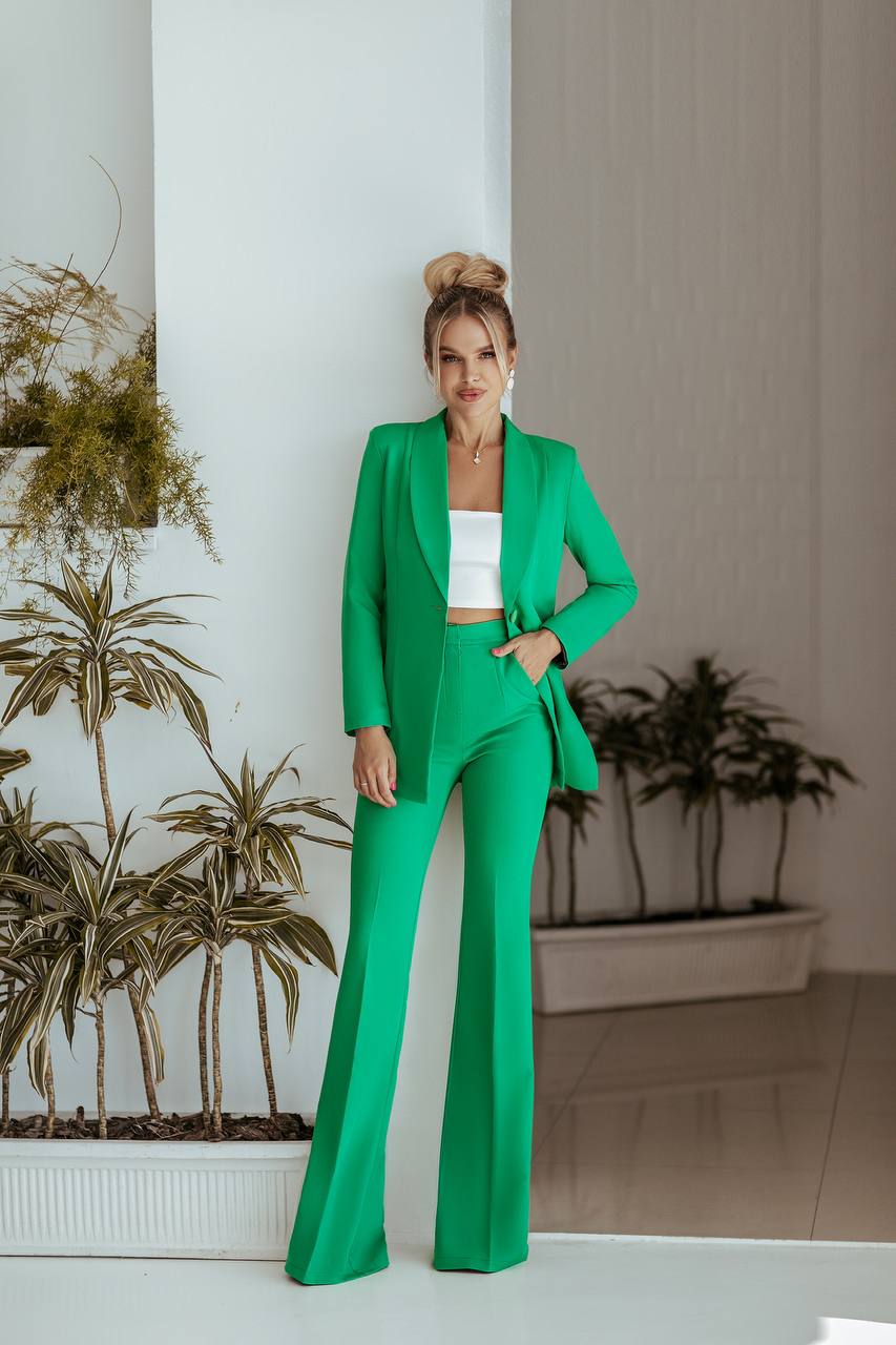 Two Piece Suit|Blazer+Flare Pants