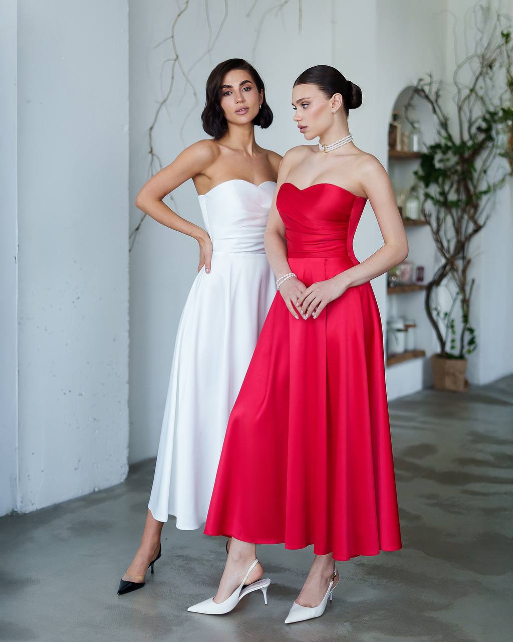 Elegant Silk Corset Dress Midi