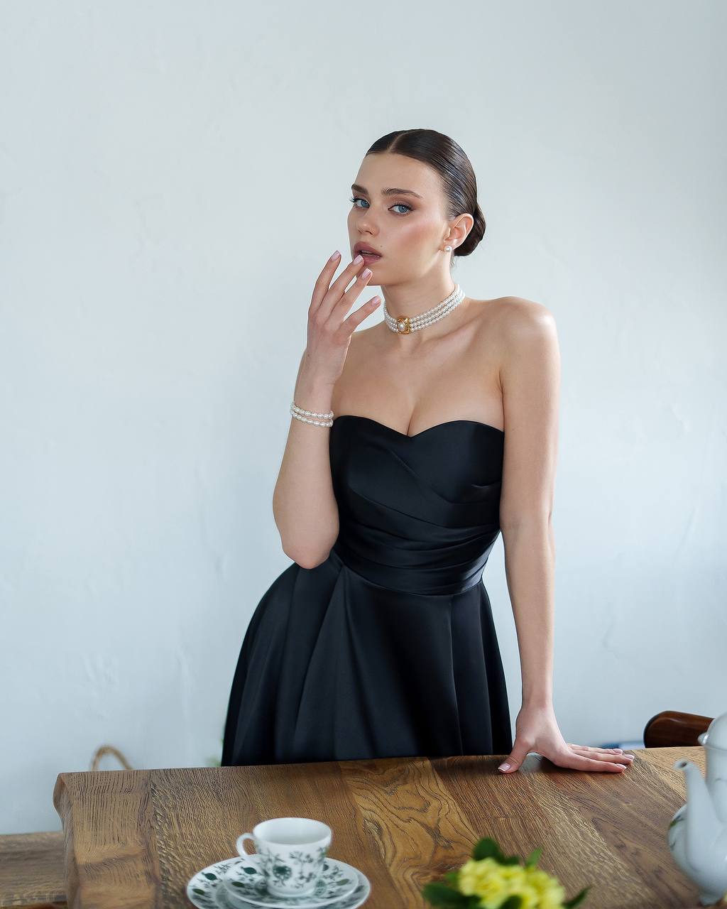 Elegant Silk Corset Dress Midi