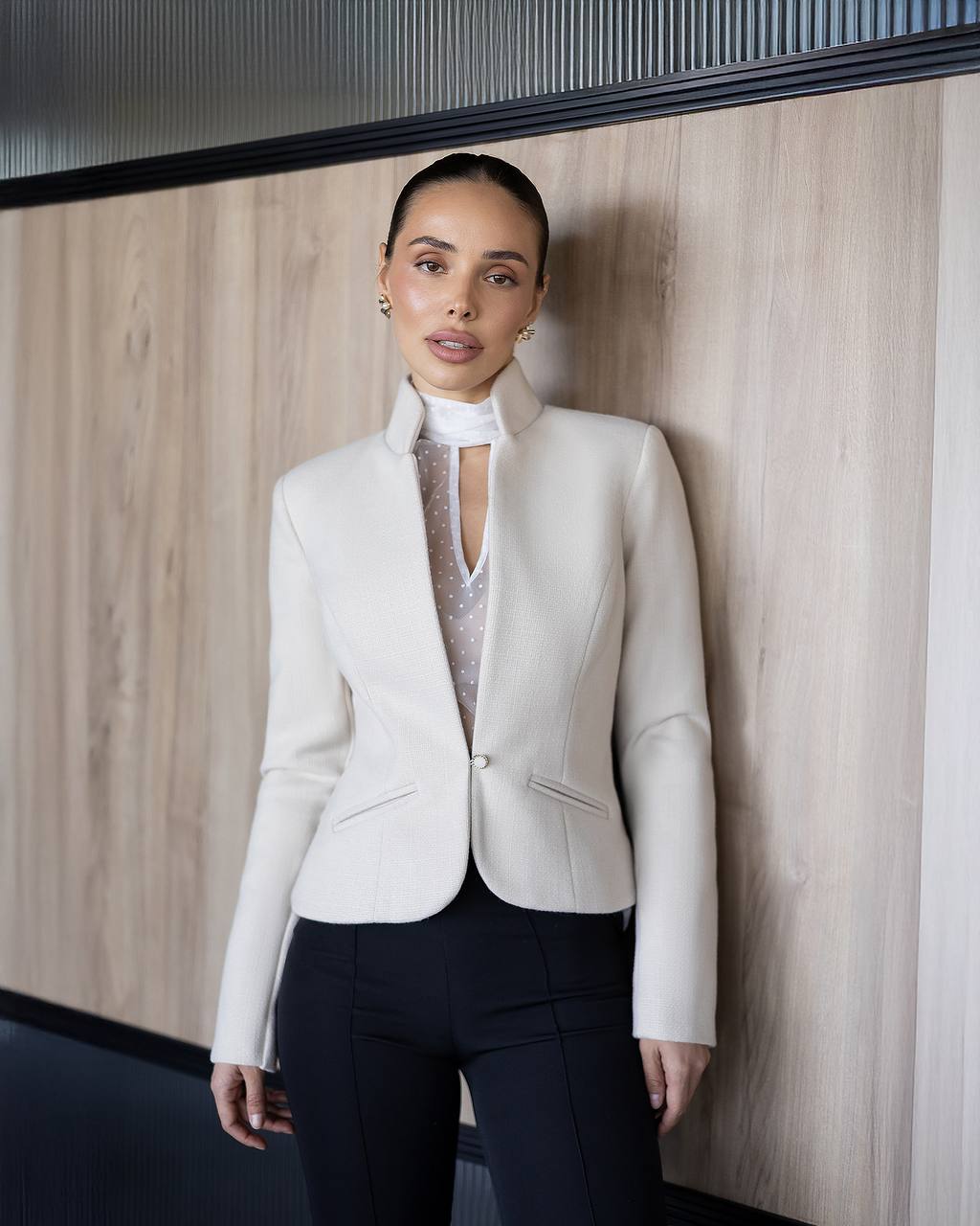 Tweed Long Sleeve Bolero Jacket