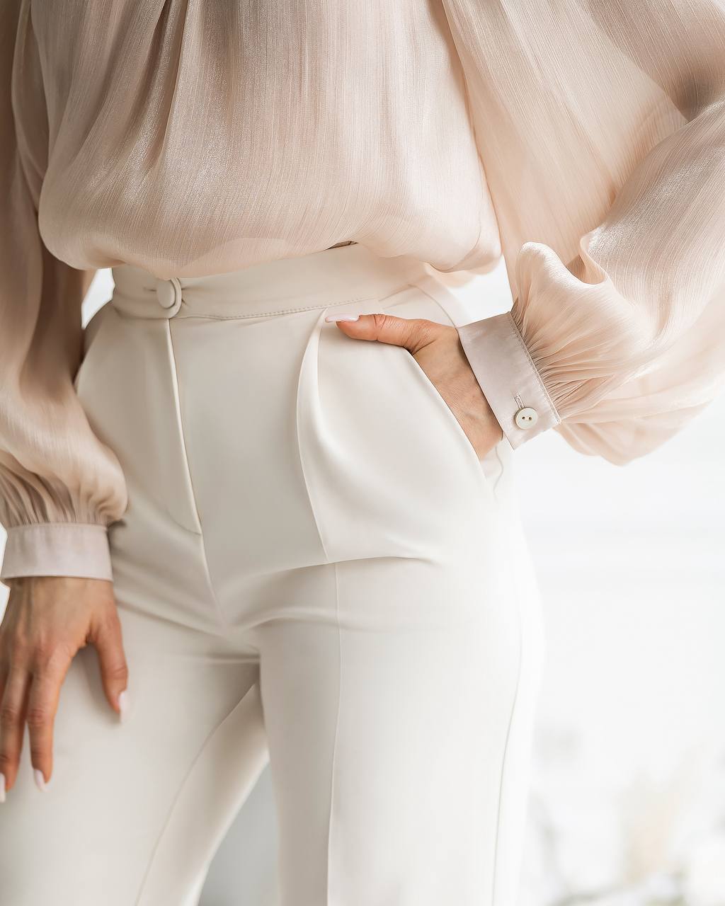 Elegant High Neck Chiffon Blouse