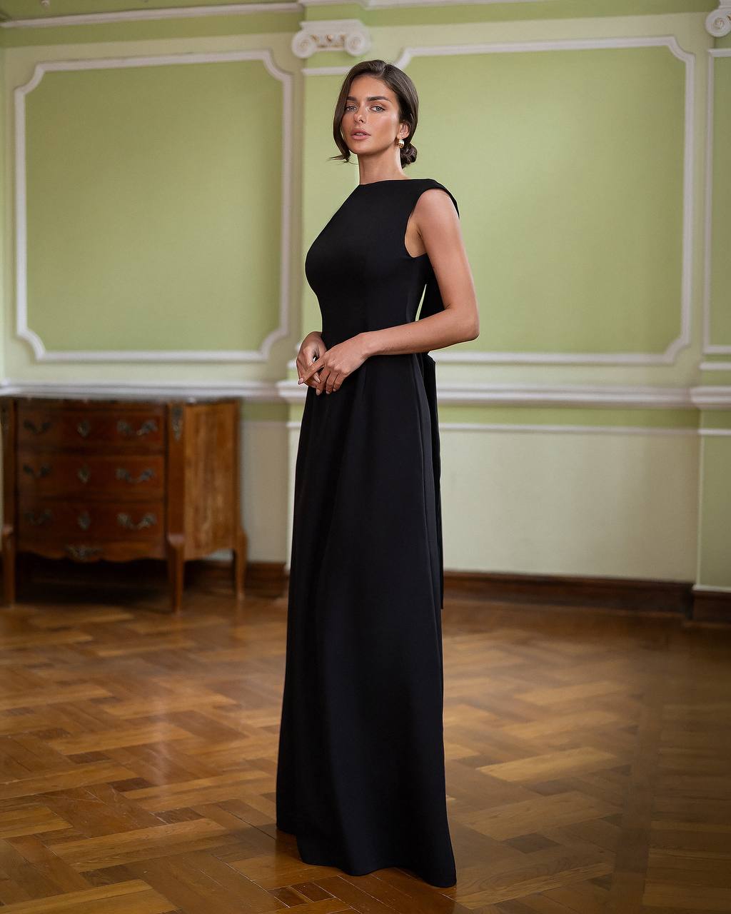 Backless Draped Shoulder Maxi Dress