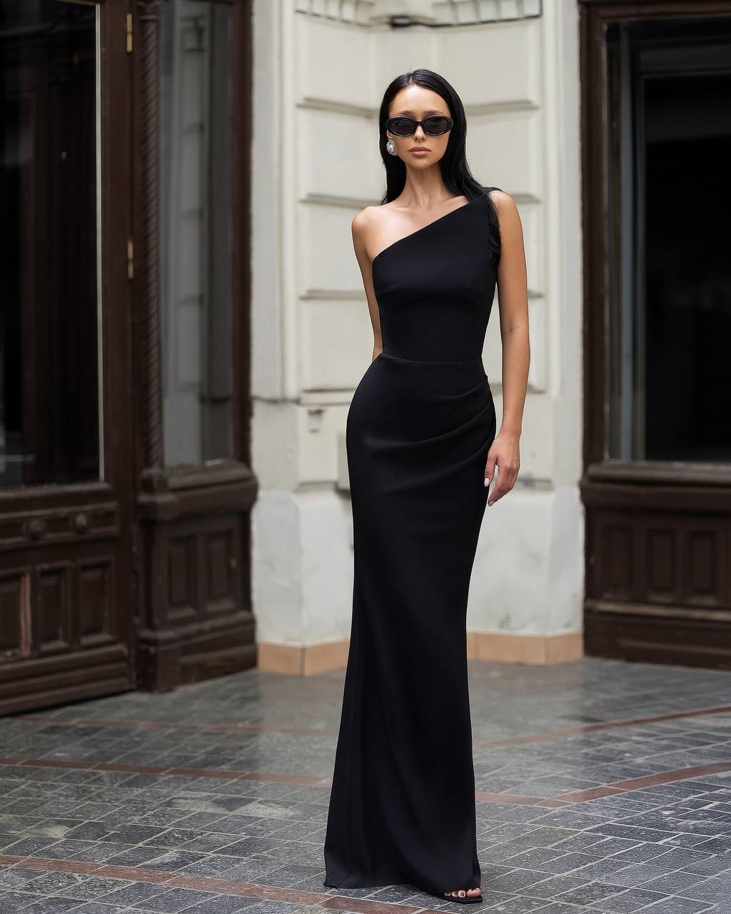 Draped One-Shoulder Mermaid Maxi Dress | Formal Evening Gown