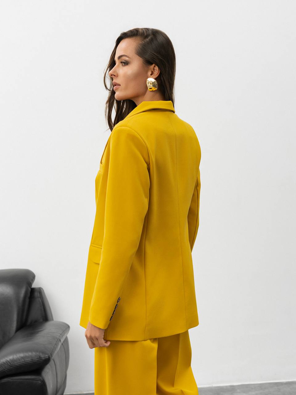 Two Piece Pantsuit | Single Breasted Blazer with Wide Leg Pants