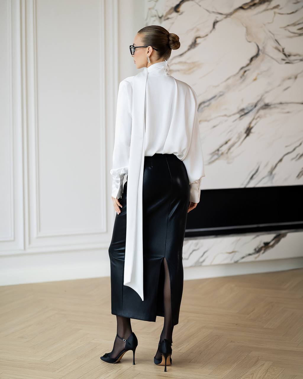 Women’s Faux Leather High Waisted Pencil Skirt