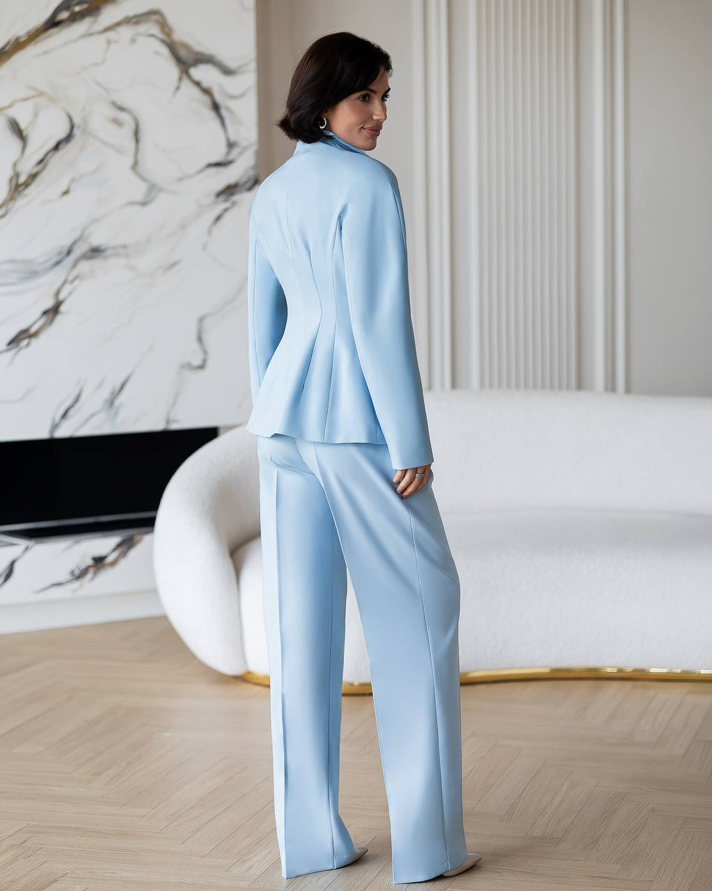 Women’s Two Piece Pantsuit | Blazer & Wide-Leg Pants