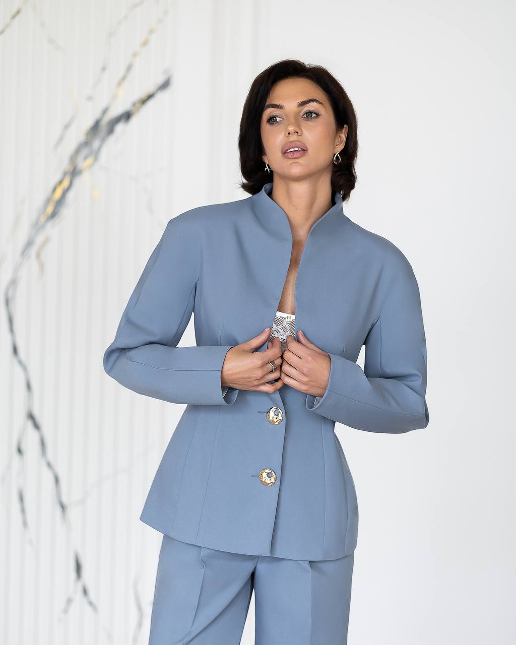 Women’s Two Piece Pantsuit | Blazer & Wide-Leg Pants