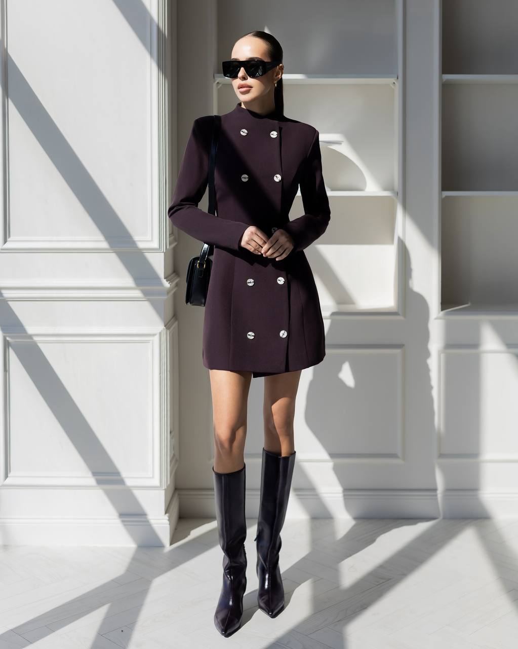 Fitted Buttoned Blazer Mini Dress