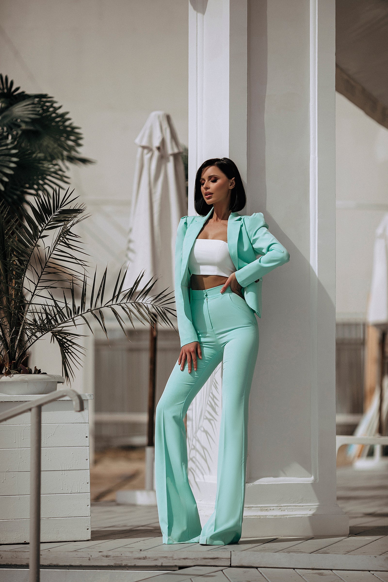 Elegant Two Piece Pantsuit|Blazer+Pants