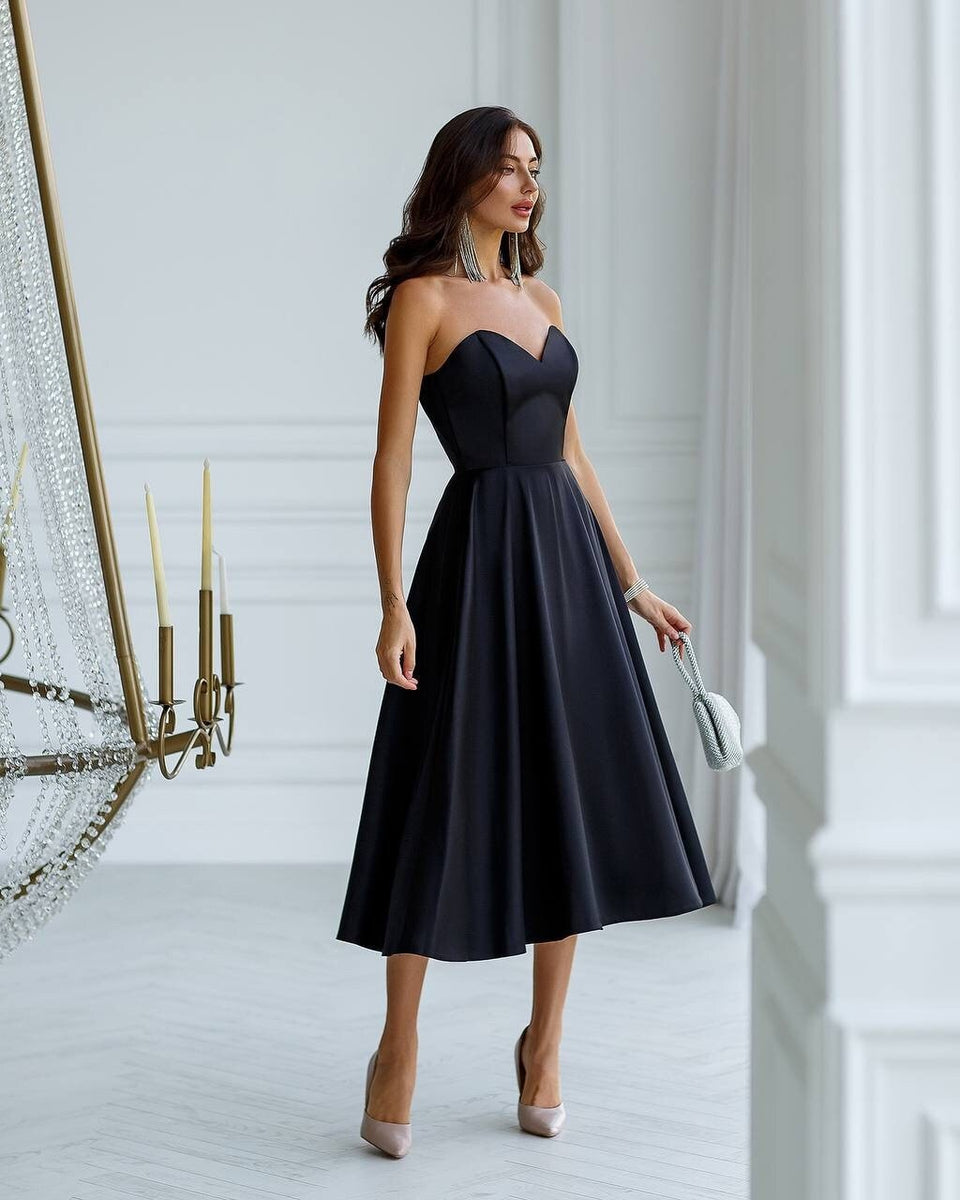 black sweetheart dress Corset Floral Embellished Neckline Cocktail CD0187 S / a strapless sweetheart neckline Dani Black Gothic Wedding Dress:
