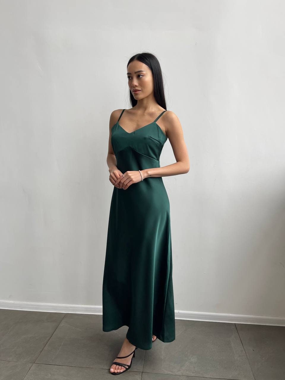 Emerald Midi Slip Dress