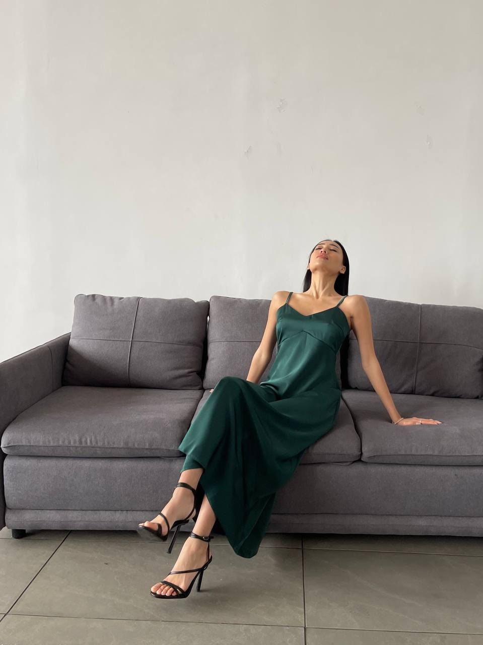 Emerald Midi Slip Dress