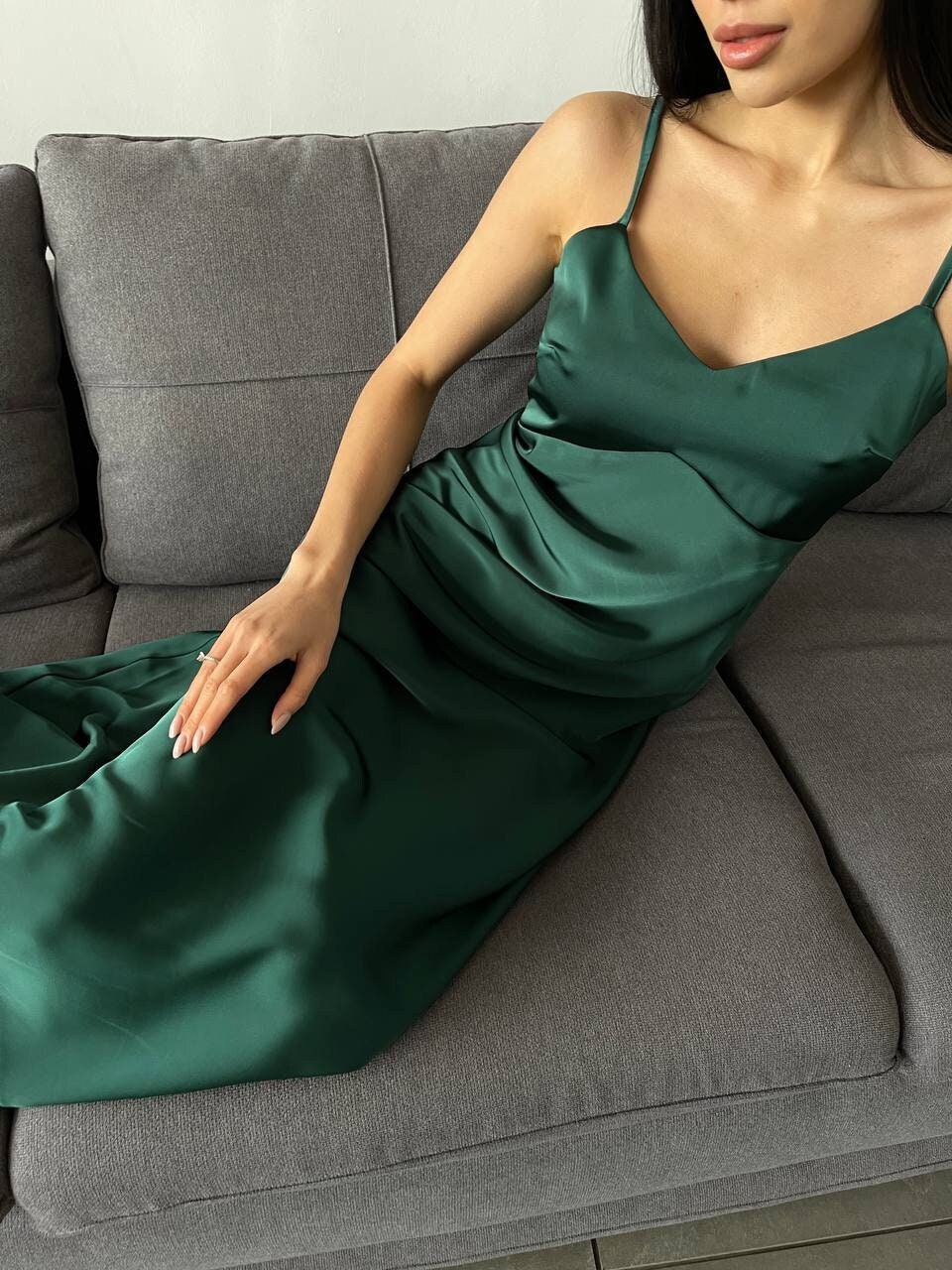 Emerald Midi Slip Dress