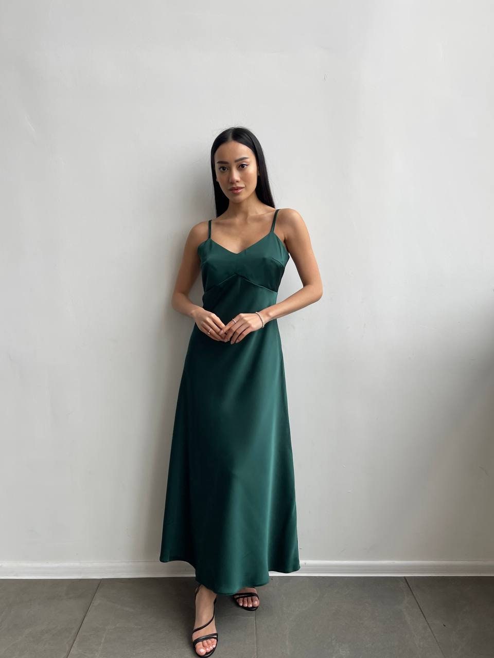 Emerald Midi Slip Dress