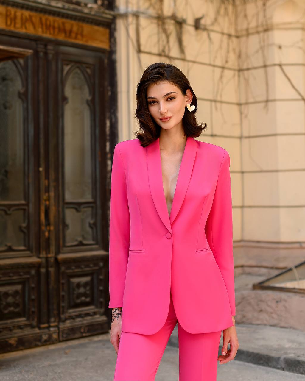 Single Breasted Blazer+Flare Pants|Suit