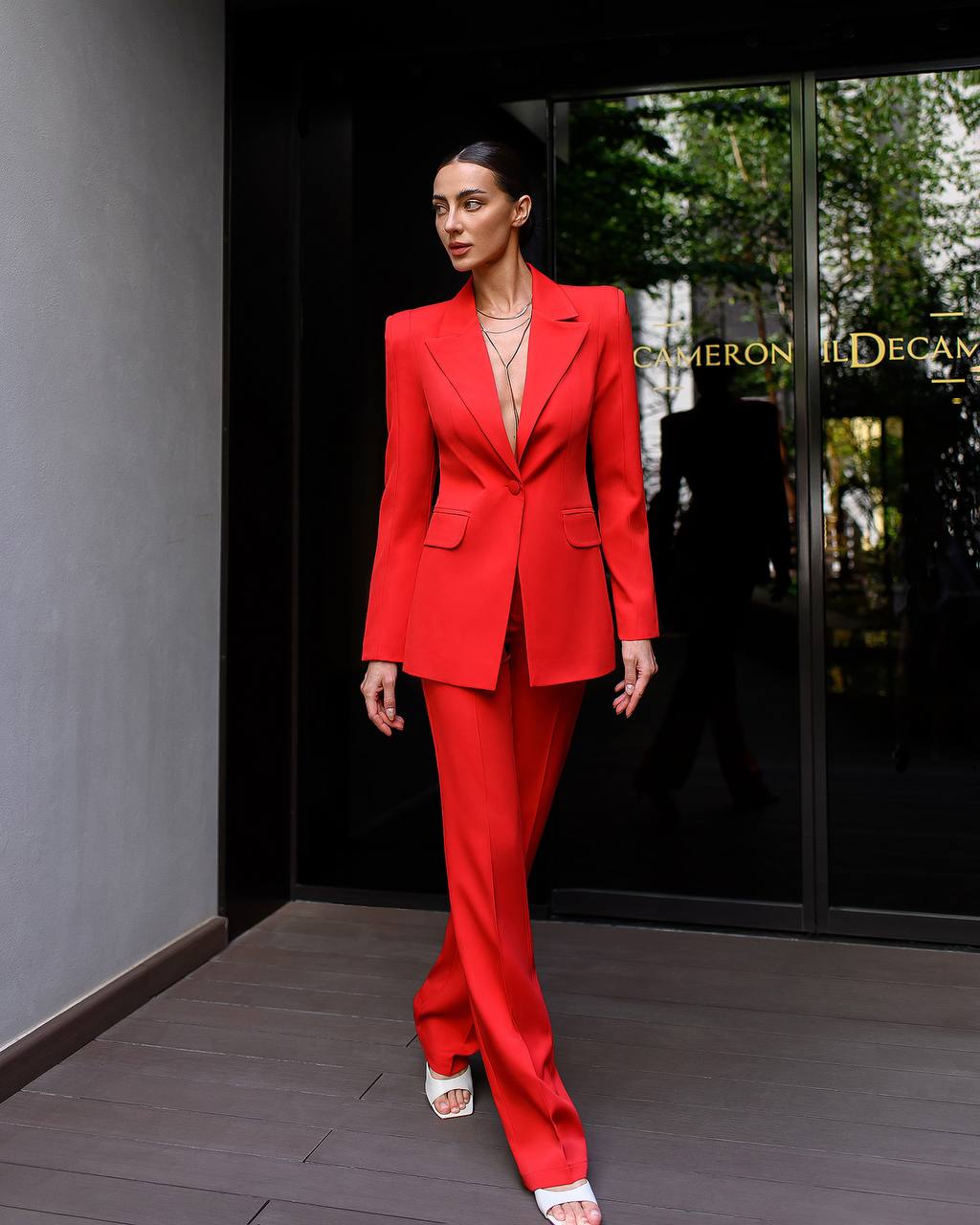 Red Formal Suit for Sharon McCarthy