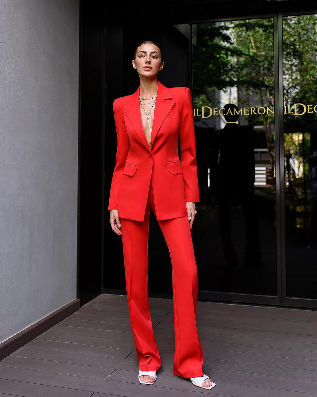 Red Formal Suit for Sharon McCarthy