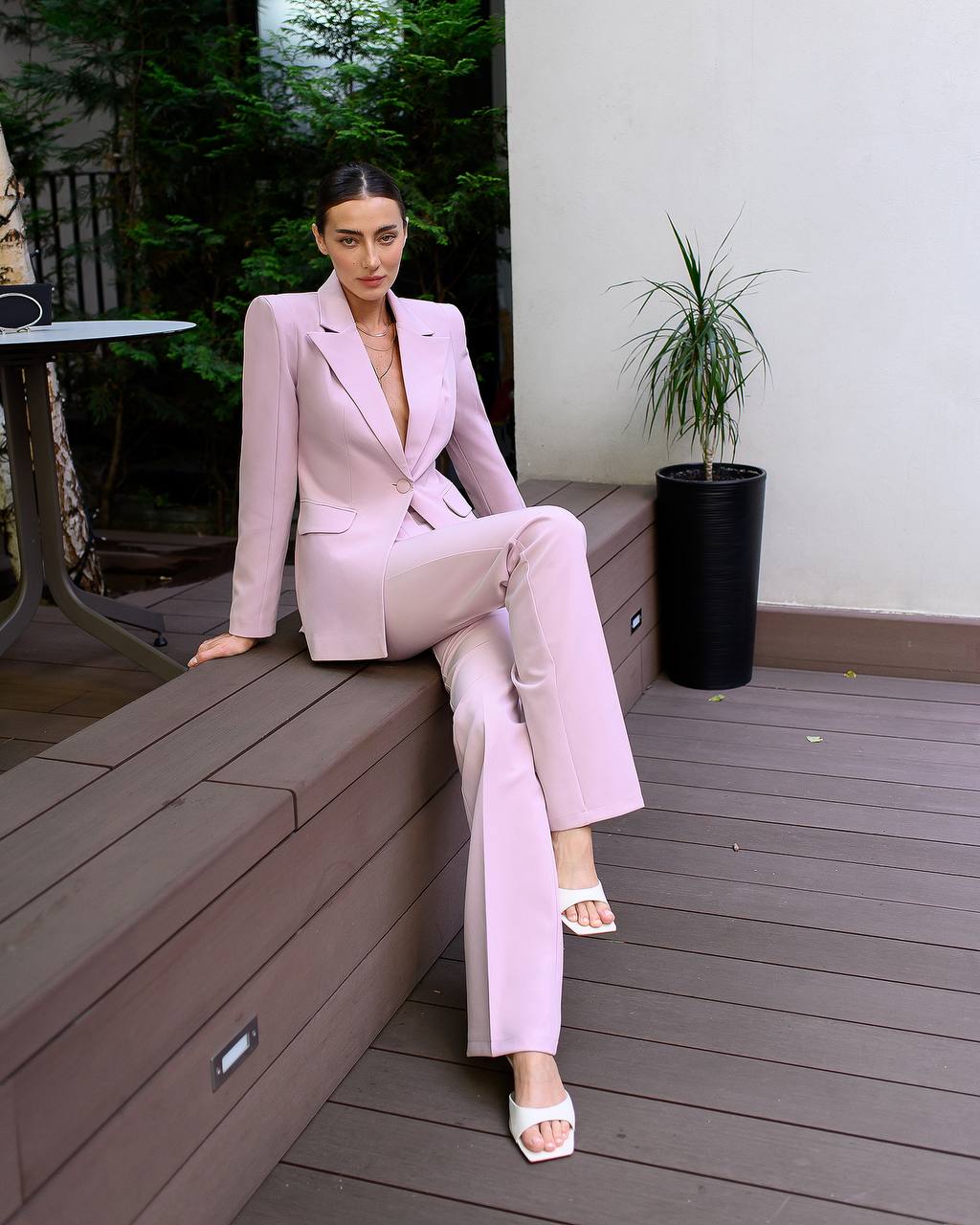 Two Piece Pantsuit|Single Breasted Blazer+Pants