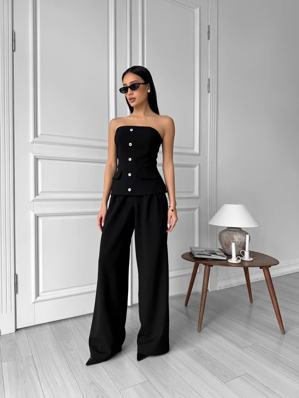 Three Piece Suit| Blazer+Corset+ Wide Leg Pants