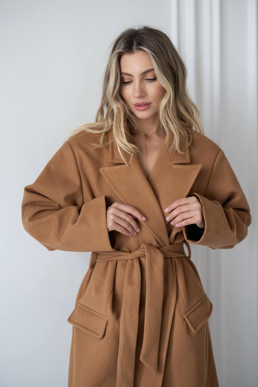 Сashmere Coats with Belt|Dropped Shoulder