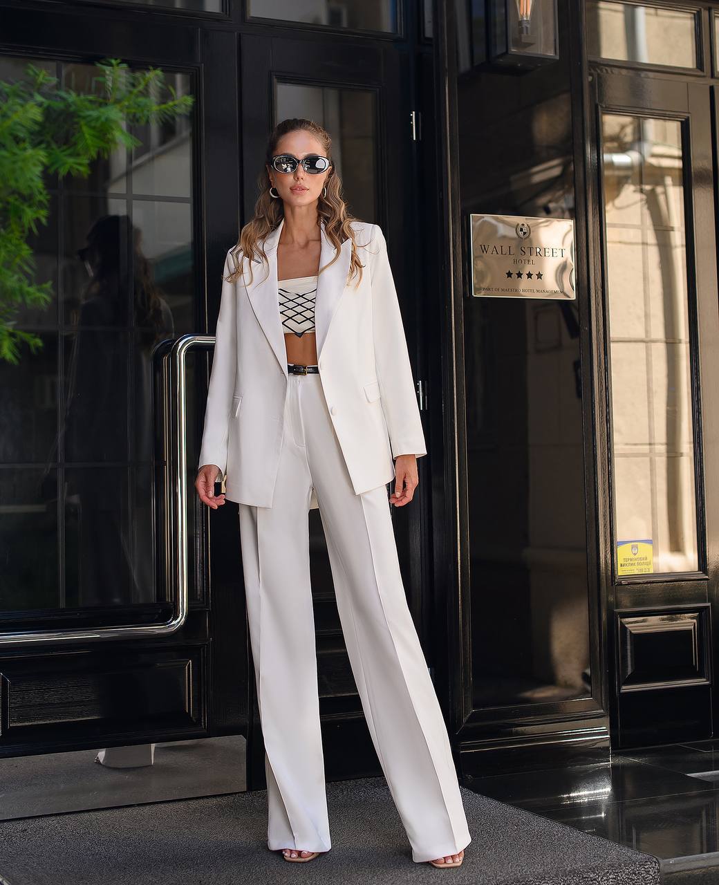 Two Piece Pantsuit|Designer White Suit