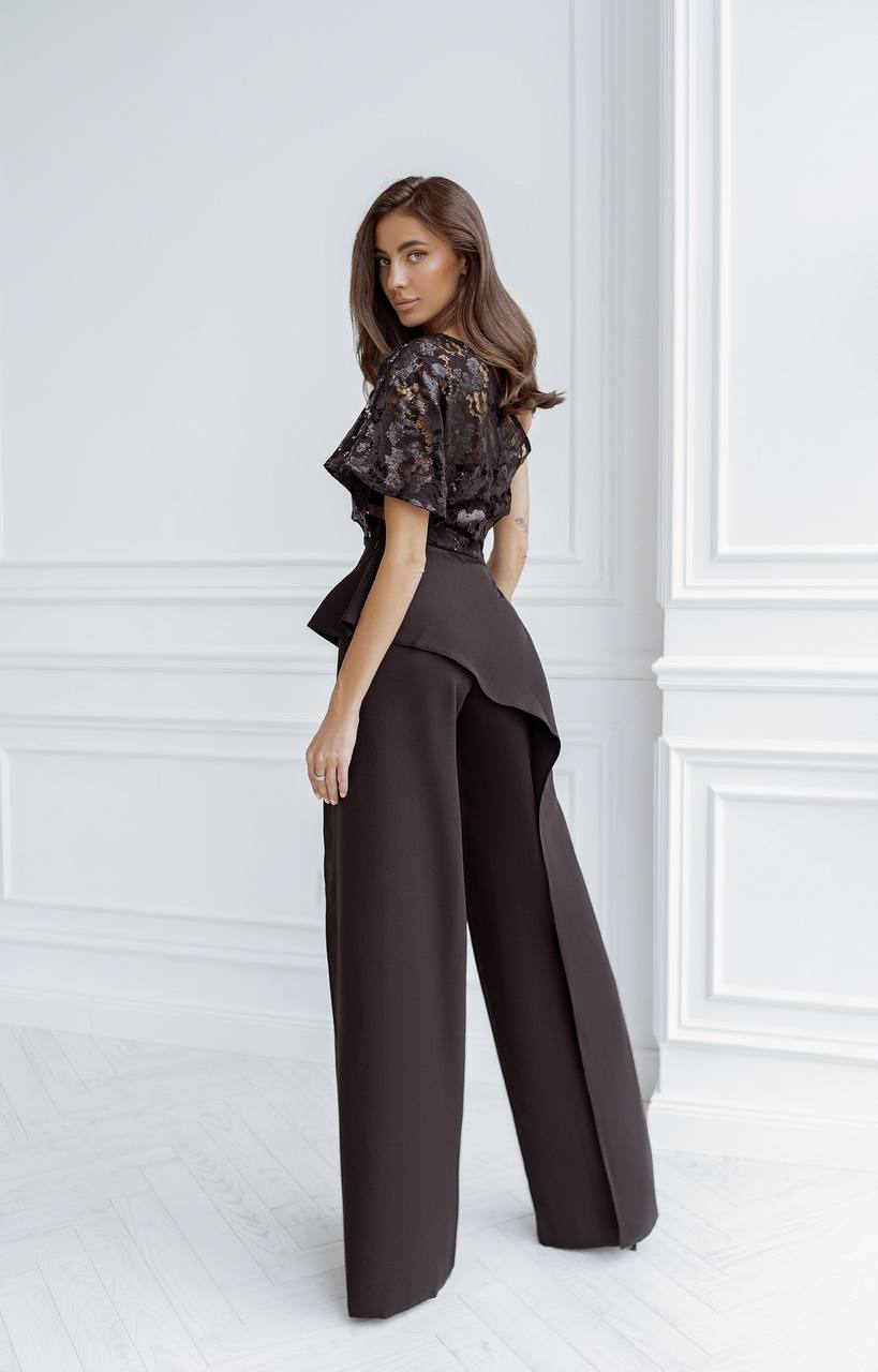 Three Piece Designer Suit| Cape+Top+Pants