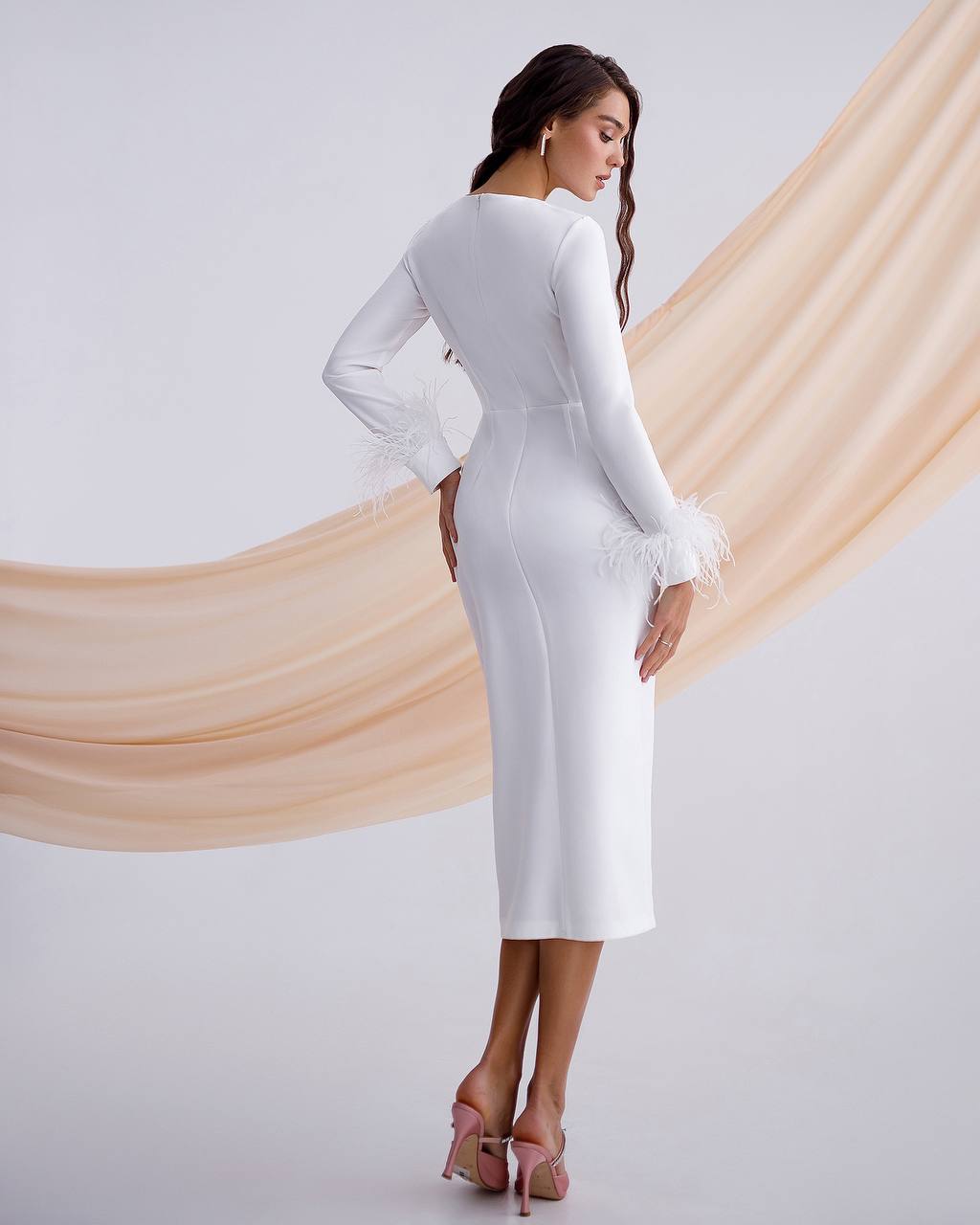 Midi Dress with Side Slit on the leg