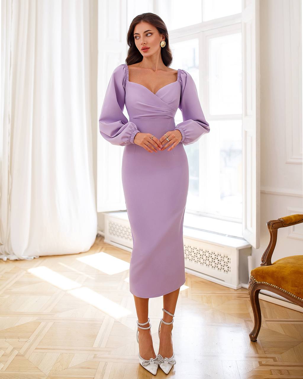 Lavender pencil dress hotsell