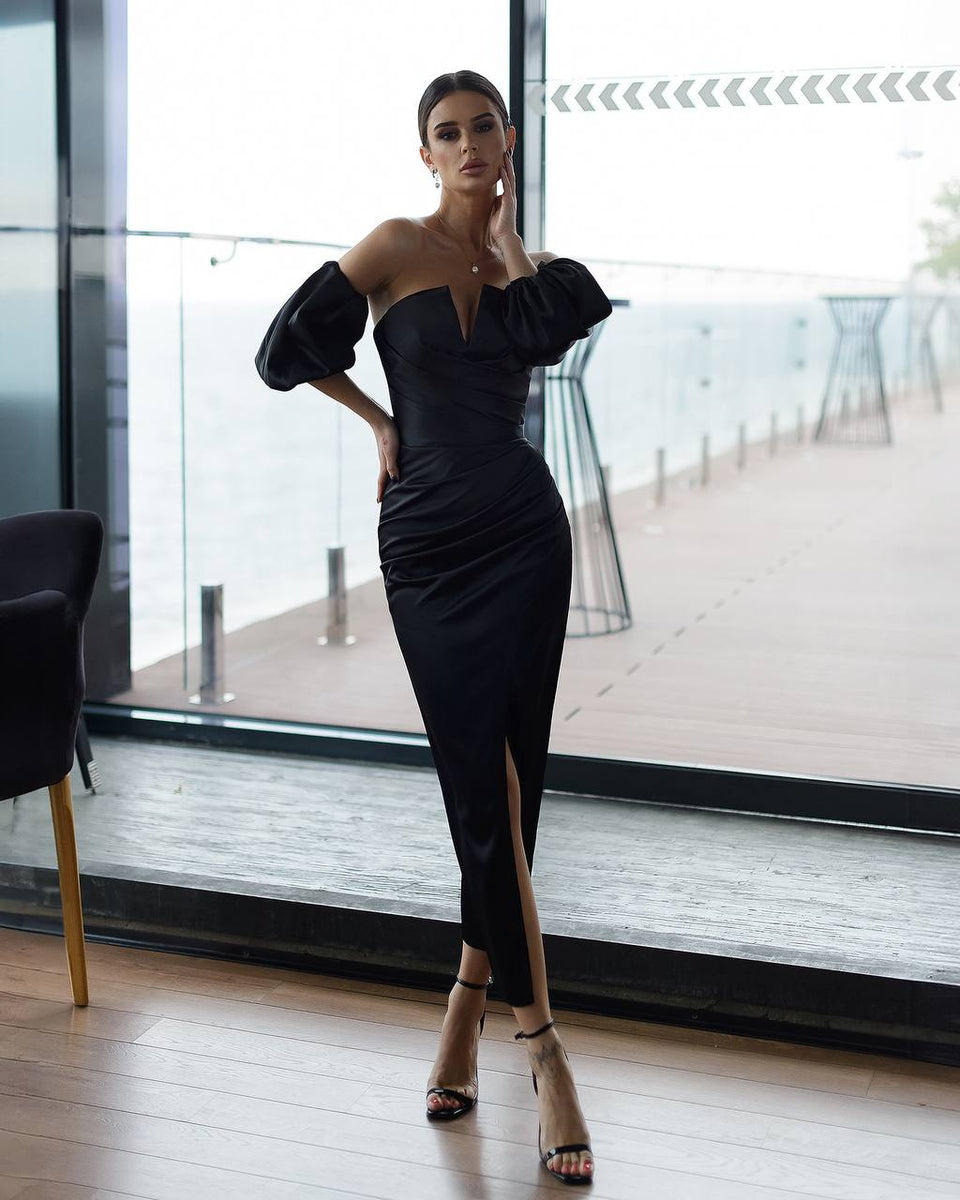 v neck puff sleeve corset midi dress VELVET CORSET PUFF SLEEVE MIDI DRESS