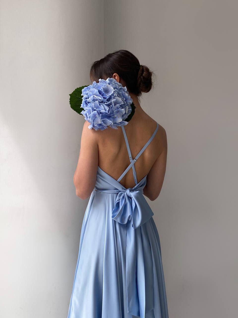 Blue Backless Sun Skirt Dress