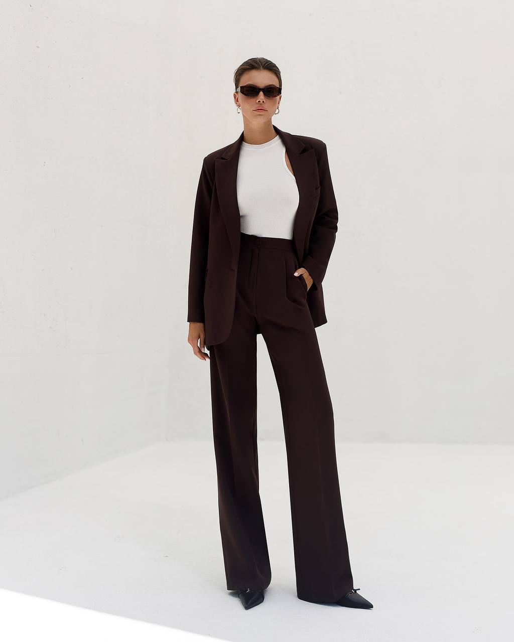 Single Breasted Blazer+High Waisted Pants