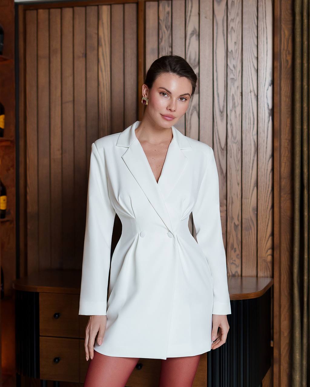 Elegant Designer Mini Blazer Dress White / S Elegant Designer Mini Blazer Dress White / S