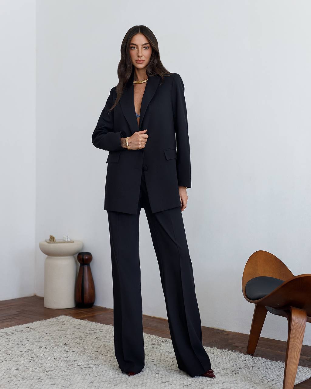 Two Piece Pantsuit|Elegant Blazer+Wide Leg Pants