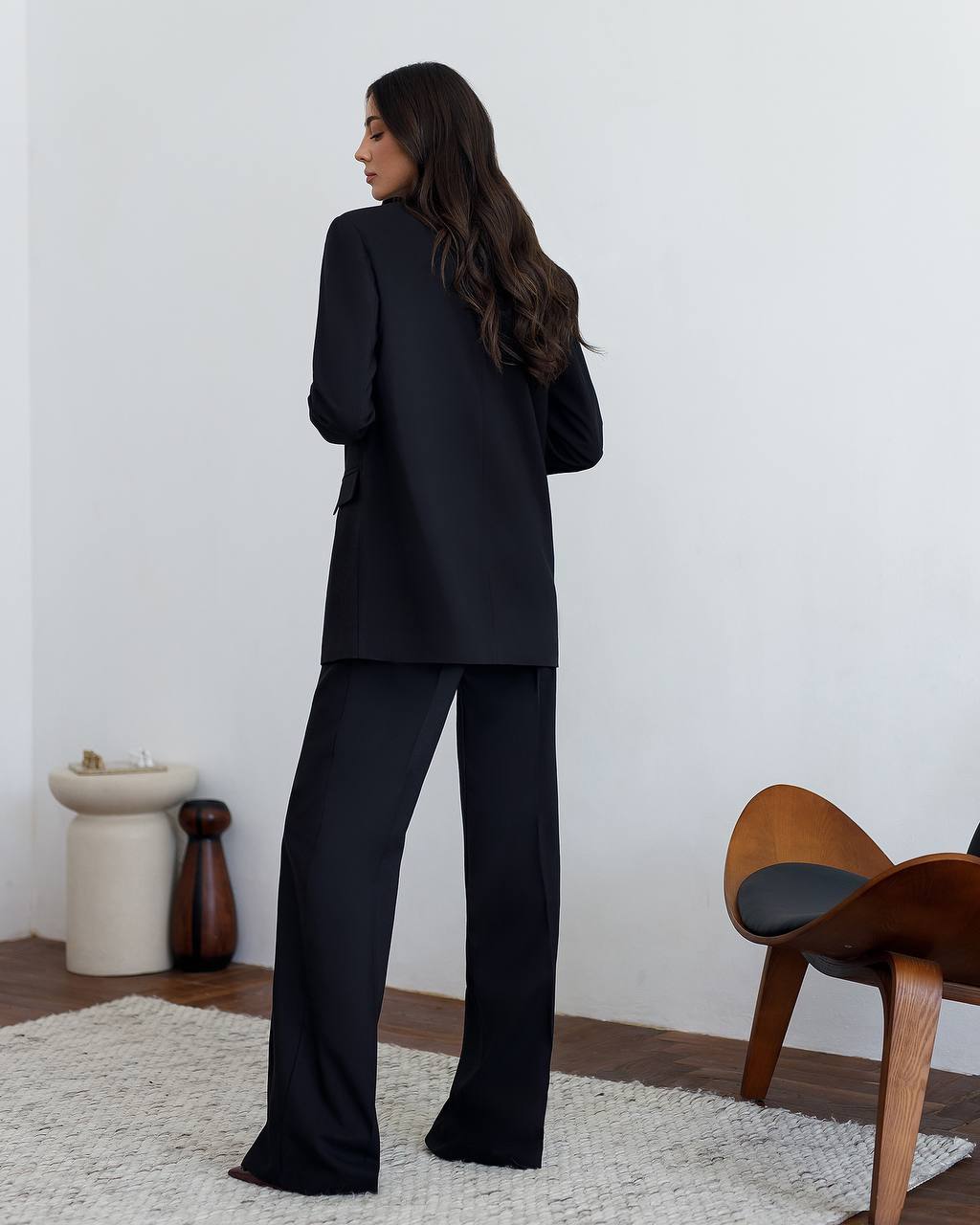 Zweiteiliger Hosenanzug|Eleganter Blazer+Hose mit weitem Bein 