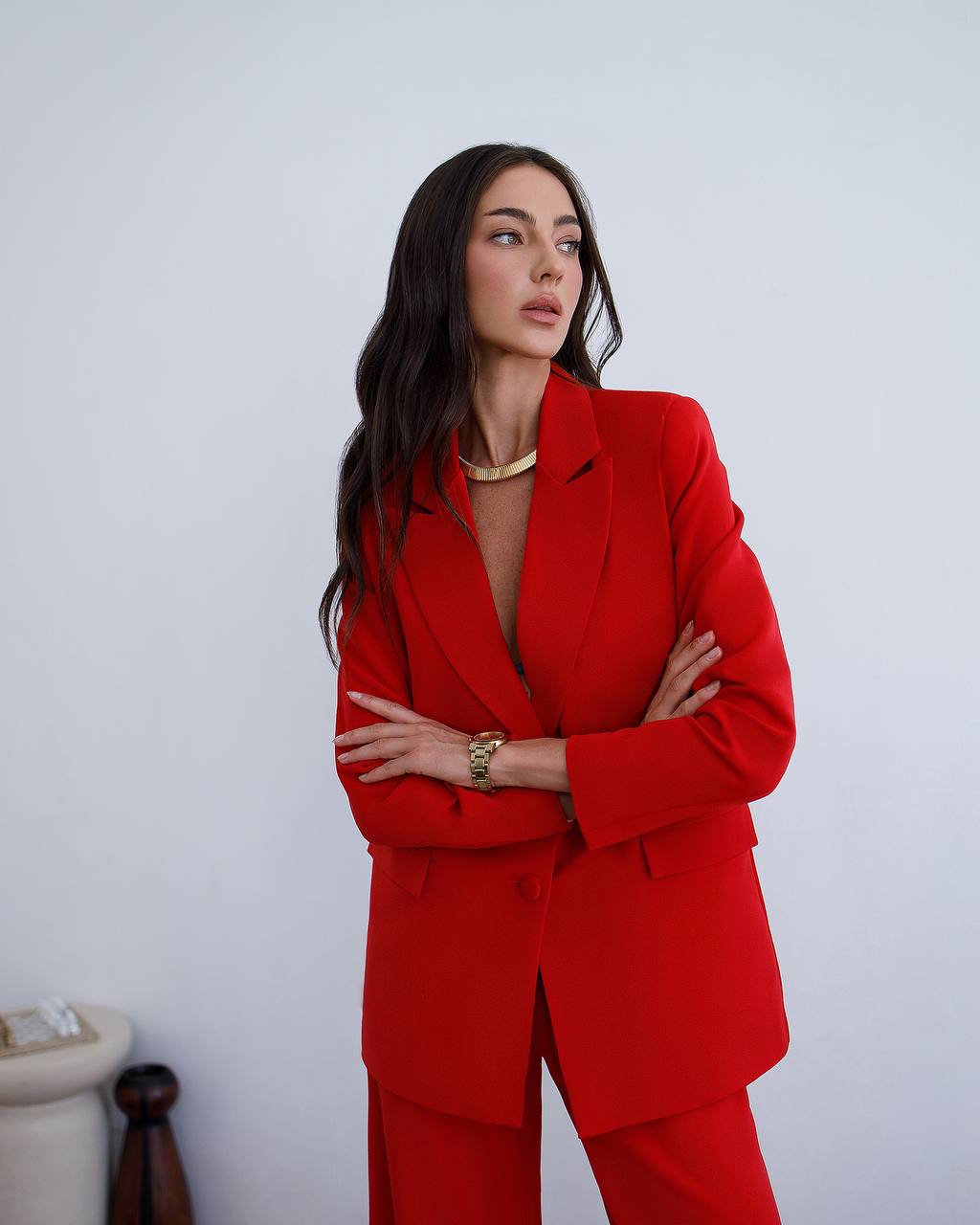 Zweiteiliger Anzug | Zweireihiger Blazer + Hose 