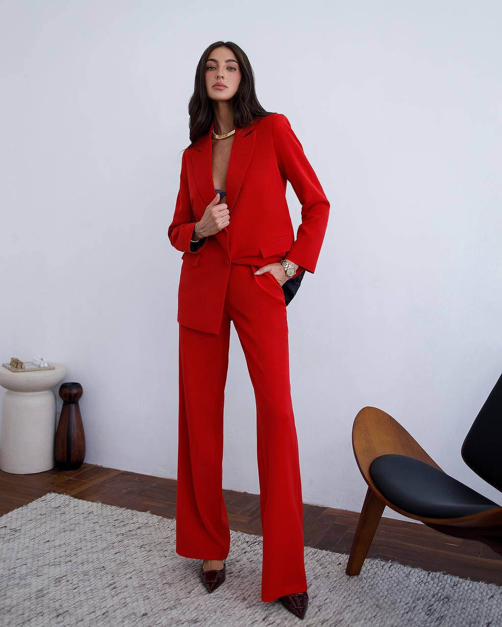 Zweiteiliger Anzug | Zweireihiger Blazer + Hose 
