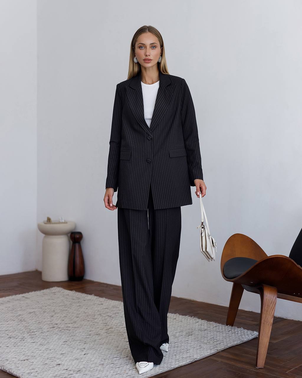Zweiteiliger Hosenanzug|Eleganter Blazer+Hose mit weitem Bein 
