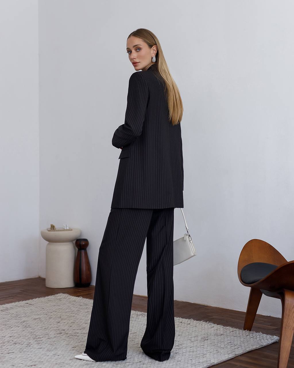 Zweiteiliger Hosenanzug|Eleganter Blazer+Hose mit weitem Bein 
