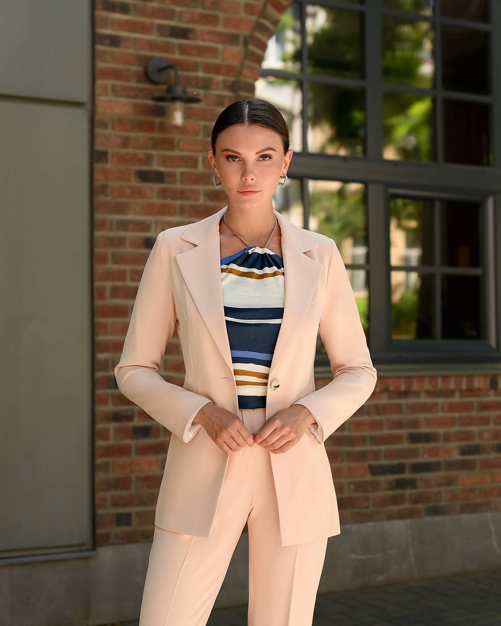 Double Breasted Blazer+ Skinny Pants|Two Piece Suit