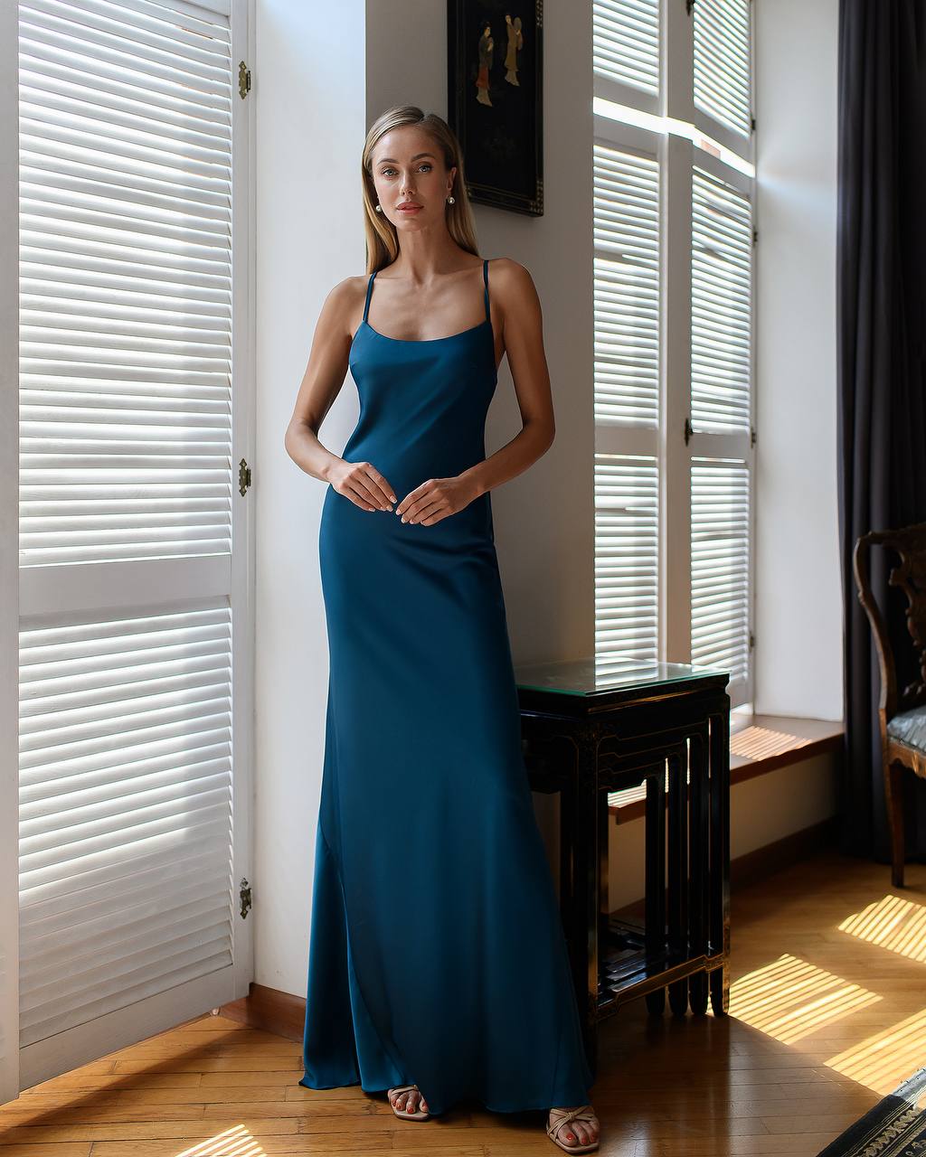 Backless Maxi Floor Length Dress
