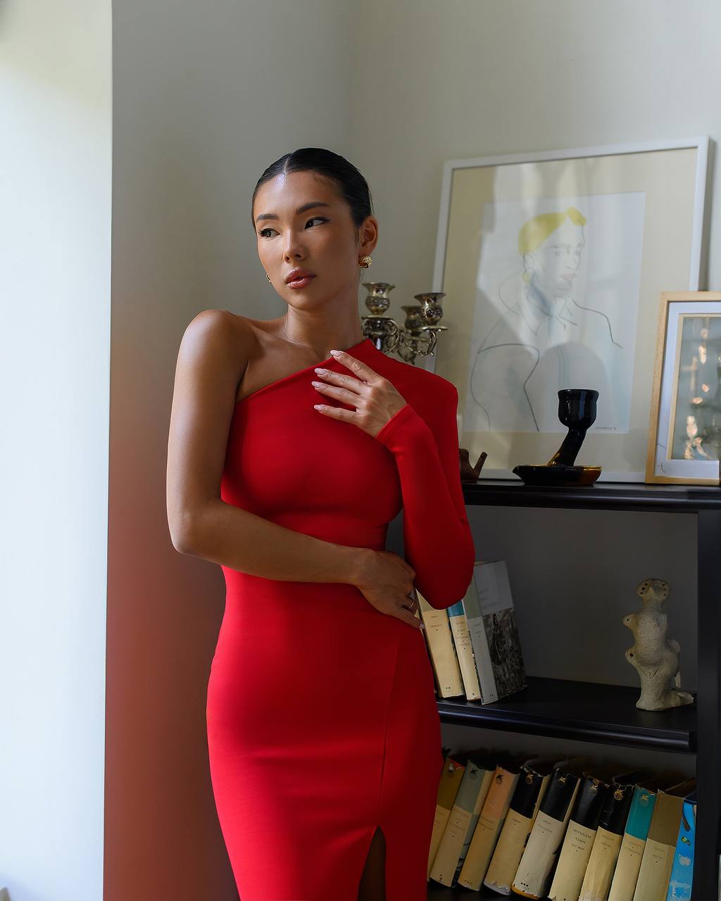Bodycon One Shoulder Maxi Dress