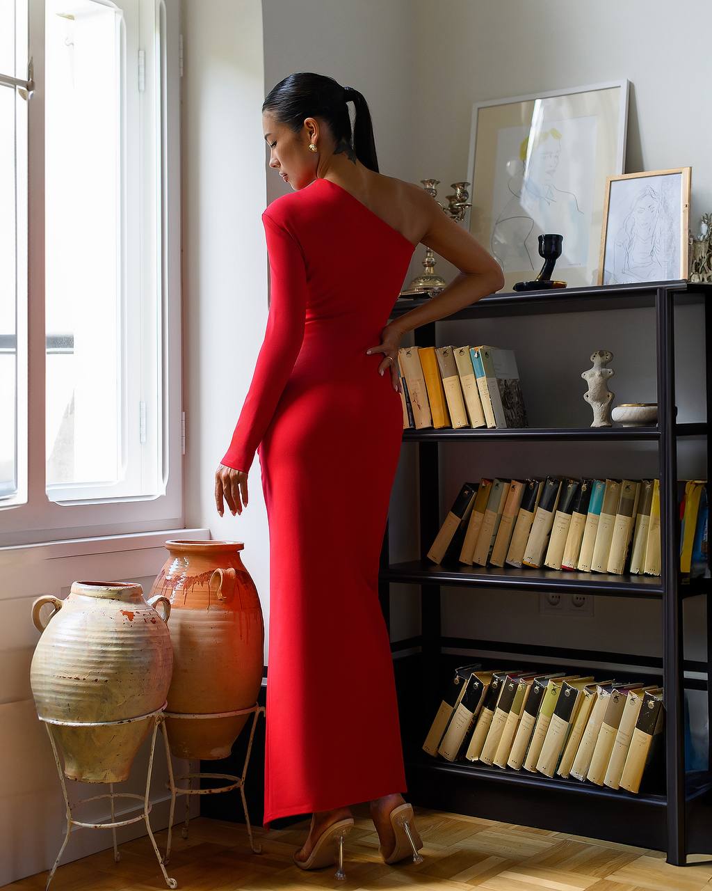 Bodycon One Shoulder Maxi Dress