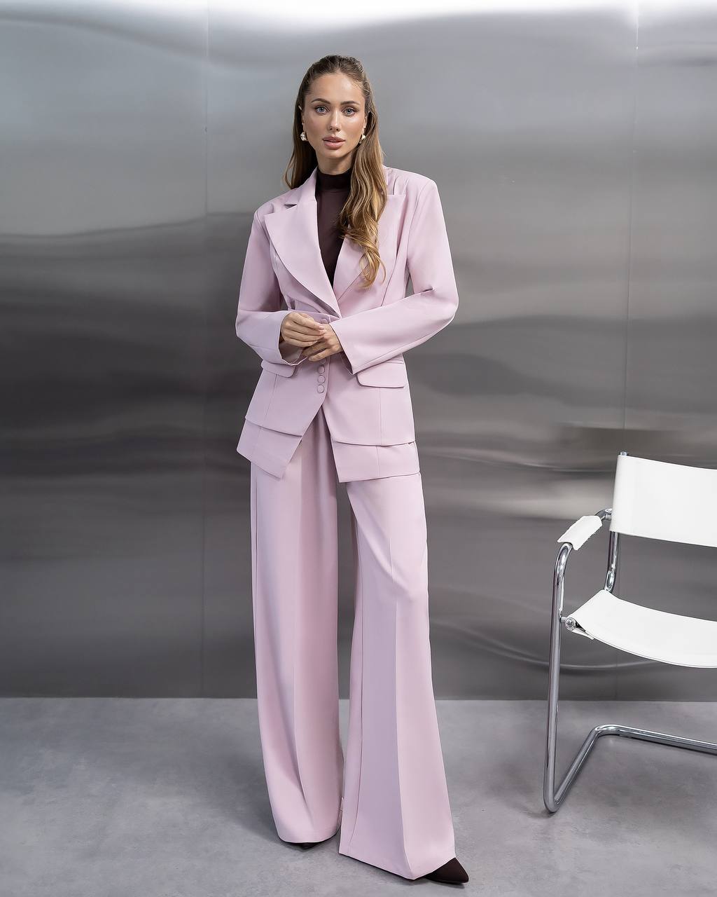 Wedding Three Piece Suit with Detachable Peplum