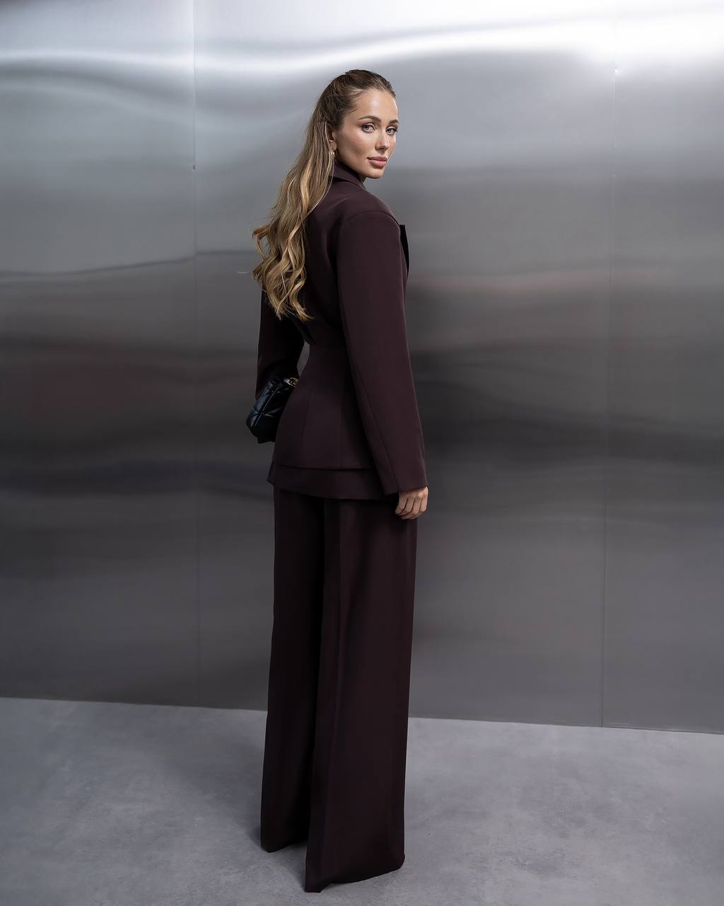 Women Suit Set | Blazer + Peplum and Wide Leg Pants